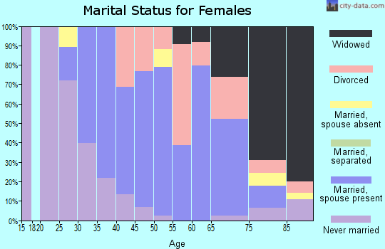 Zip code 01035 marital status for females