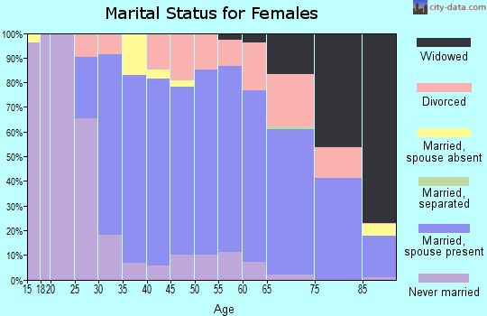 Zip code 01095 marital status for females
