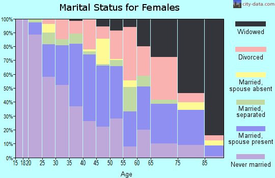 Zip code 01104 marital status for females