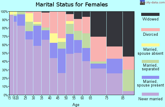 Zip code 01105 marital status for females