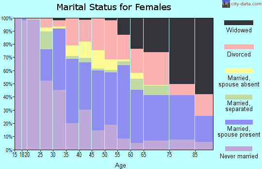 Zip code 01119 marital status for females