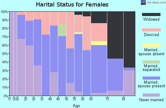 Zip code 01238 marital status for females