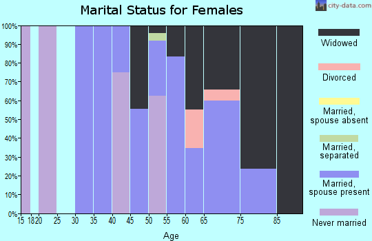 Zip code 01258 marital status for females