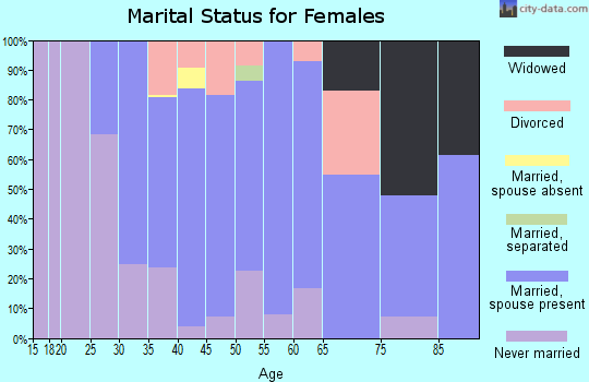 Zip code 01505 marital status for females