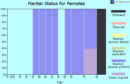 Zip code 01745 marital status for females