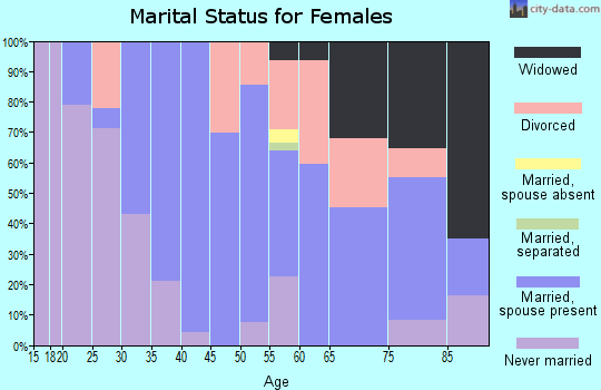 Zip code 02054 marital status for females