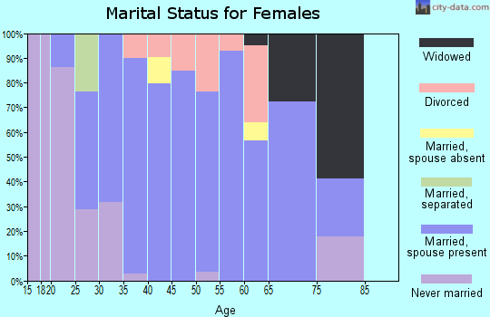Zip code 03033 marital status for females