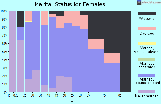 Zip code 03042 marital status for females