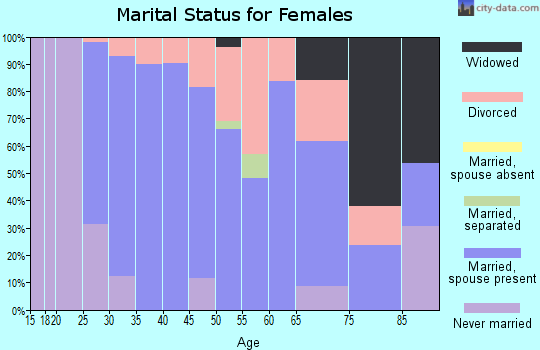 Zip code 03047 marital status for females