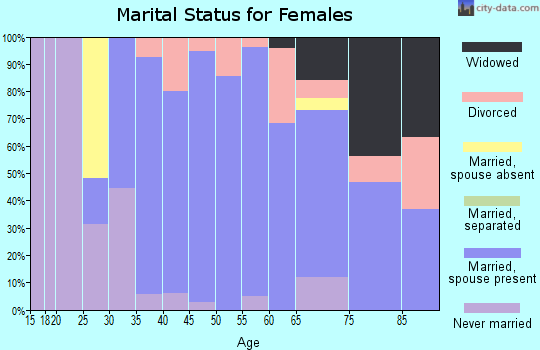 Zip code 03049 marital status for females