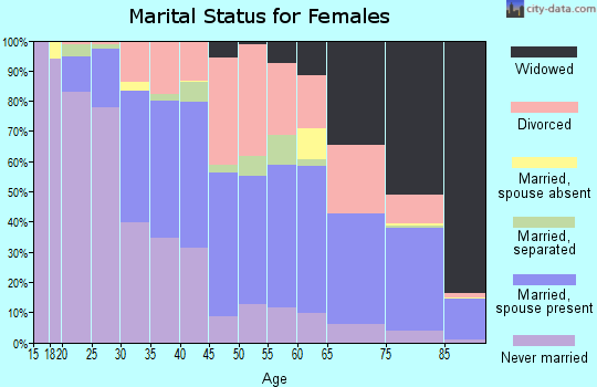 Zip code 03060 marital status for females