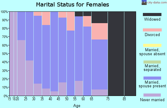 Zip code 03281 marital status for females