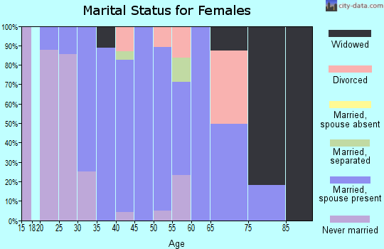 Zip code 03287 marital status for females