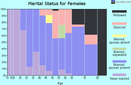 Zip code 03447 marital status for females