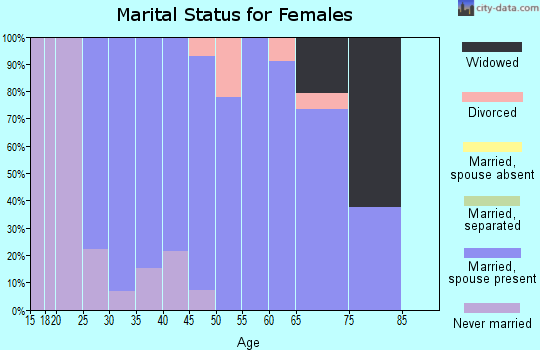 Zip code 03456 marital status for females