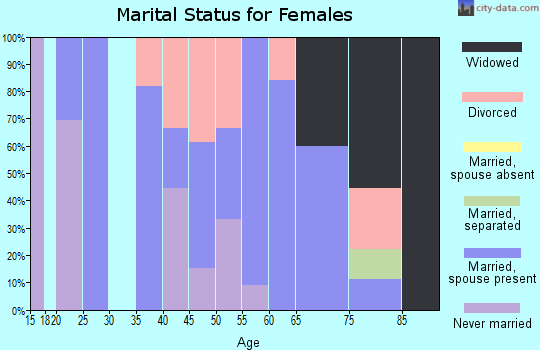 Zip code 03579 marital status for females