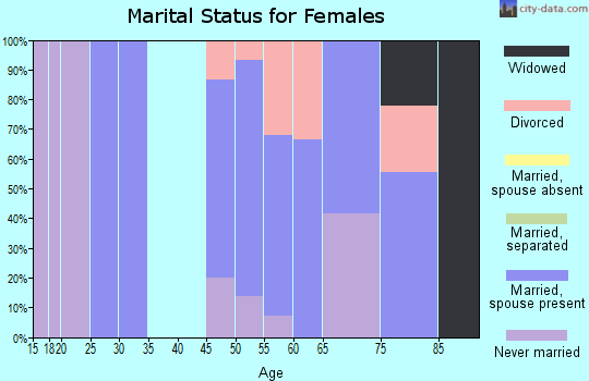 Zip code 03607 marital status for females