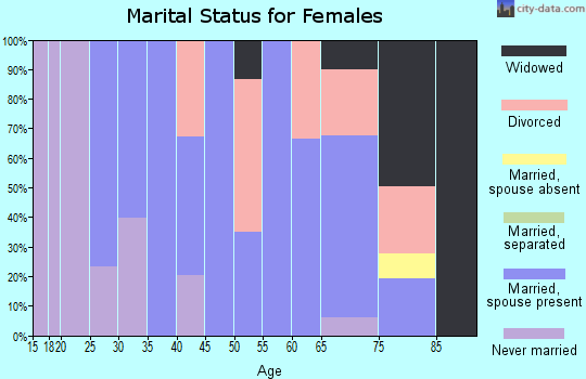 Zip code 03809 marital status for females