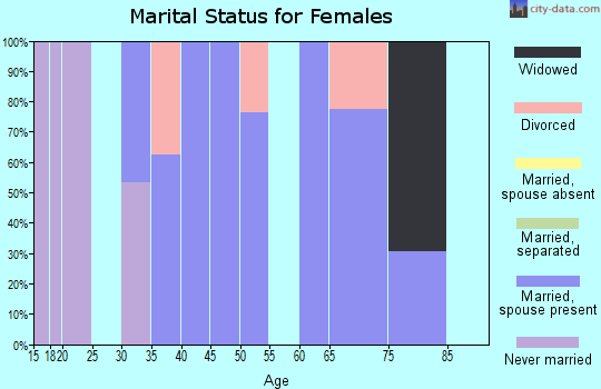 Zip code 03810 marital status for females