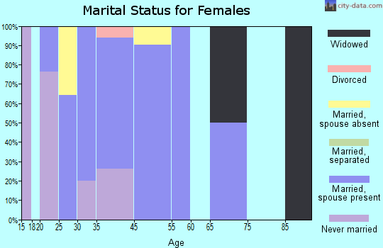 Zip code 03815 marital status for females