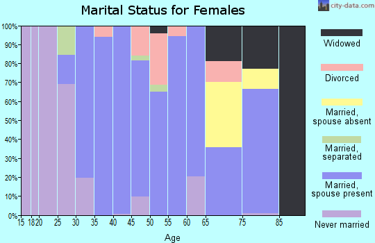 Zip code 03819 marital status for females
