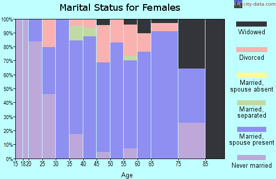 Zip code 03825 marital status for females