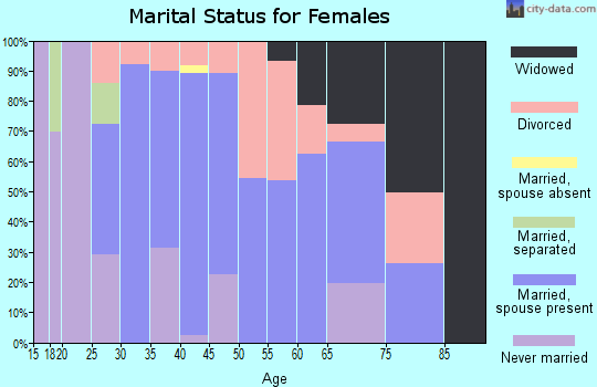 Zip code 03835 marital status for females