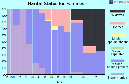 Zip code 03841 marital status for females