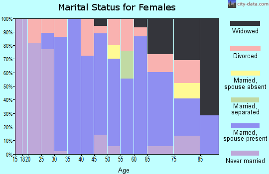 Zip code 03848 marital status for females