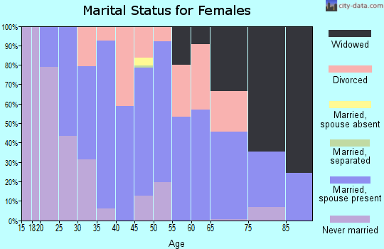 Zip code 03865 marital status for females