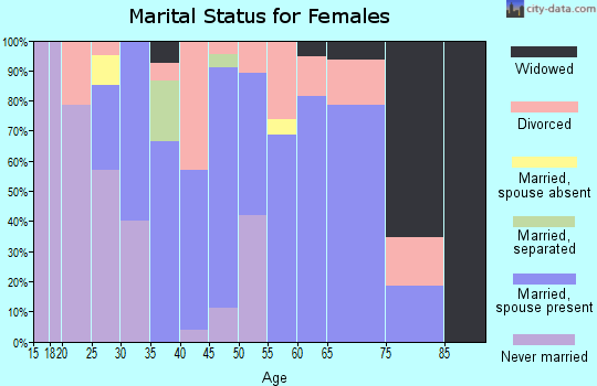 Zip code 03869 marital status for females