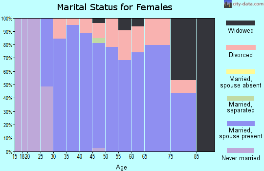 Zip code 03873 marital status for females