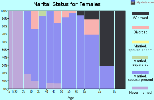 Zip code 03884 marital status for females