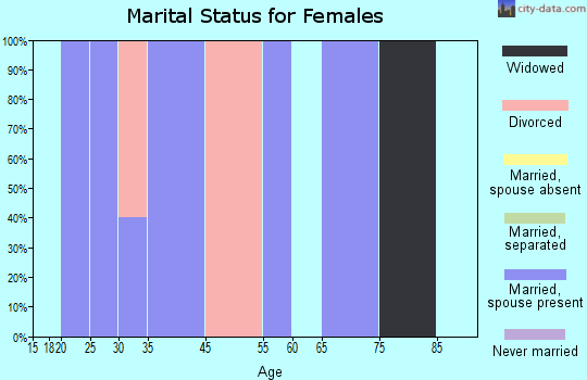 Zip code 03897 marital status for females