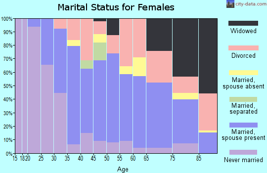 Zip code 03904 marital status for females