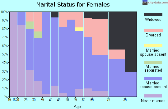 Zip code 03908 marital status for females