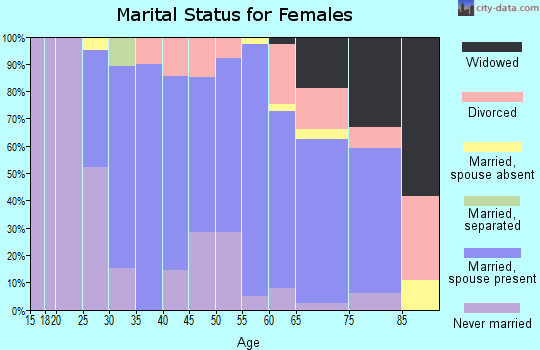 Zip code 04090 marital status for females