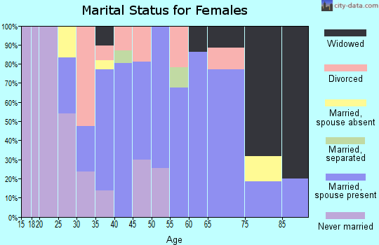 Zip code 04091 marital status for females