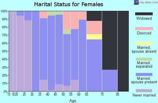 Zip code 04097 marital status for females