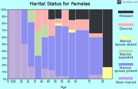 Zip code 04342 marital status for females