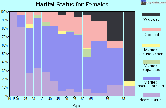 Zip code 04345 marital status for females