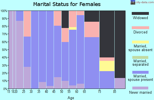 Zip code 04351 marital status for females