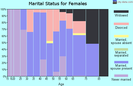 Zip code 04353 marital status for females