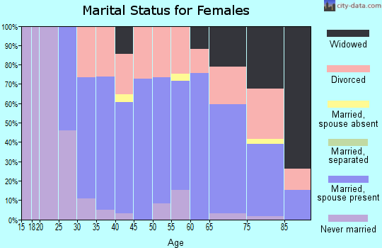Zip code 04364 marital status for females