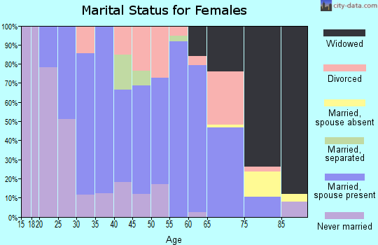 Zip code 04448 marital status for females