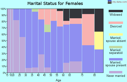 Zip code 04449 marital status for females