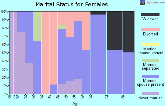 Zip code 04495 marital status for females
