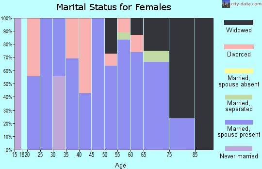Zip code 04497 marital status for females
