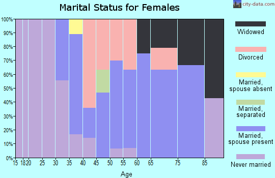 Zip code 04535 marital status for females