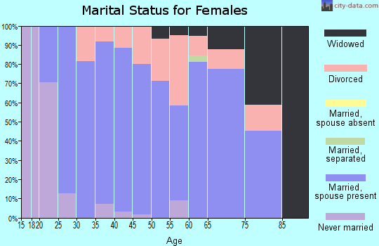 Zip code 04579 marital status for females